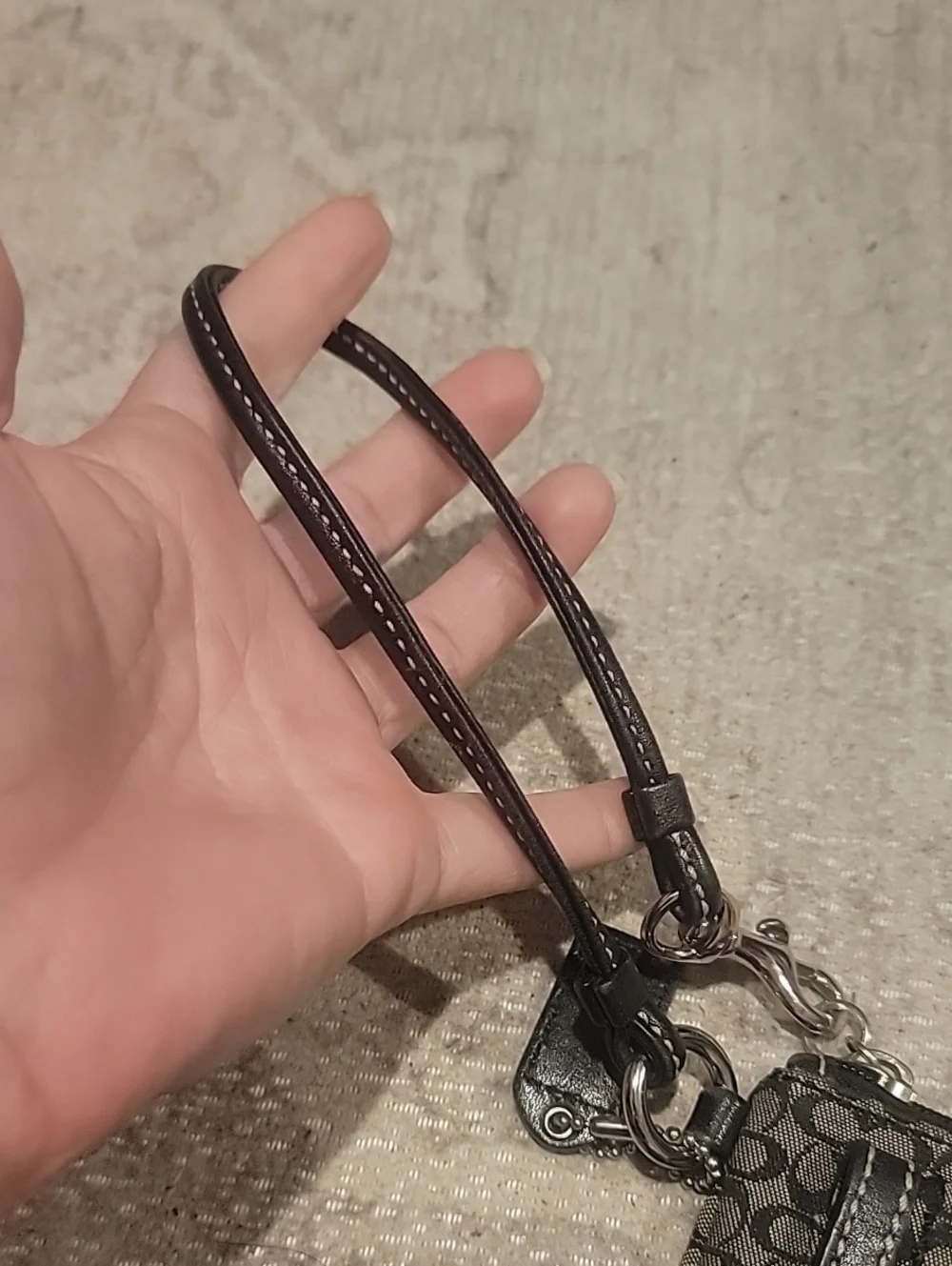 Coach Vintage Soho Signature Black And Gray Wristlet